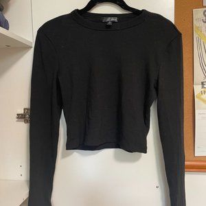 Black Long Sleeved Crop Top